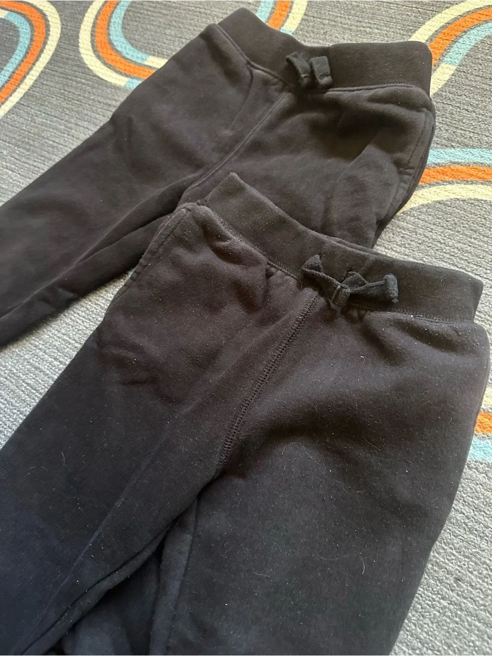 Kids Thick Black Jogger Pants - Pack of 2